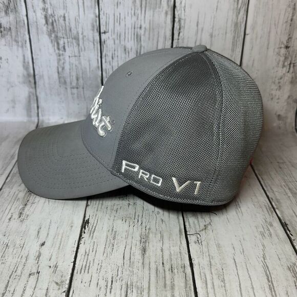 Titleist White Embroidered Golf Hat Tour Performance FootJoy Pro V1 Fitted - Picture 3 of 9